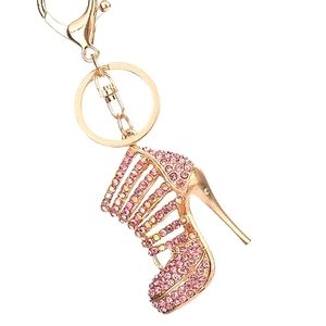 (1)PC BABY PINK RHINESTONE STRAPPY HEEL STILLETO PUMP HEAVY DUTY